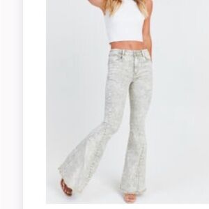Altar’d State light grey acid wash flare jeans - new